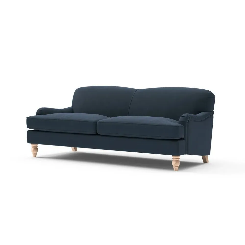 4-Seater Sofa - Dark Blue, Matt Velvet