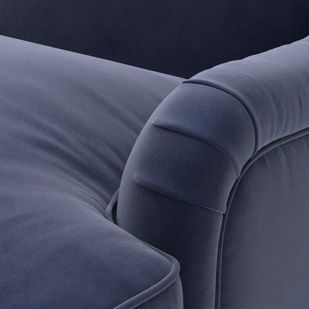 4-Seater Sofa - Deep Blue, Matt Velvet