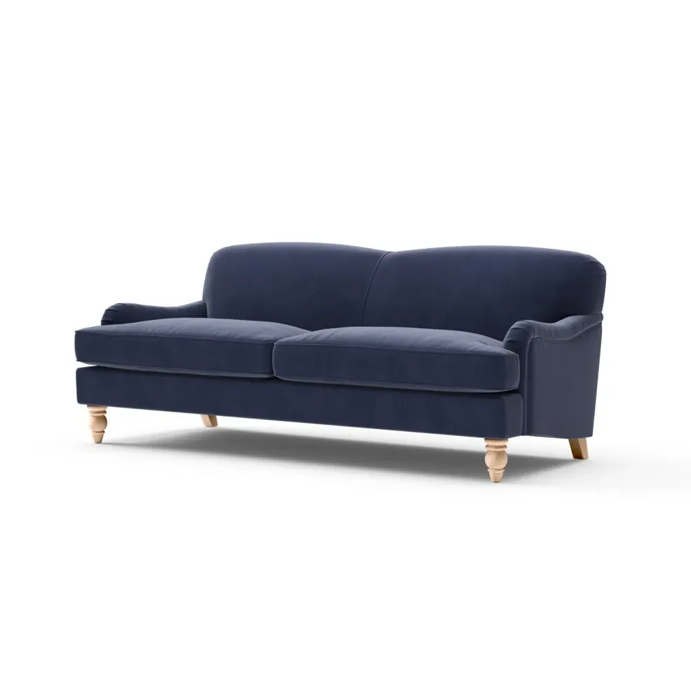 4-Seater Sofa - Deep Blue, Matt Velvet