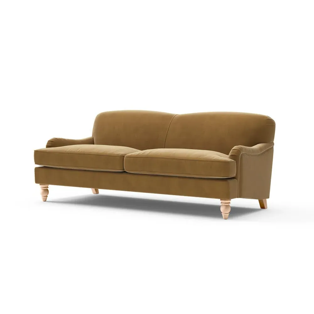 4-Seater Sofa - Mustard, Matt Velvet