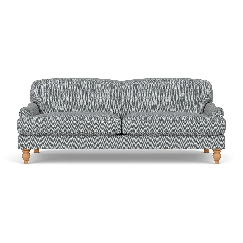 4-Seater Sofa - Navy, Herringbone Weave