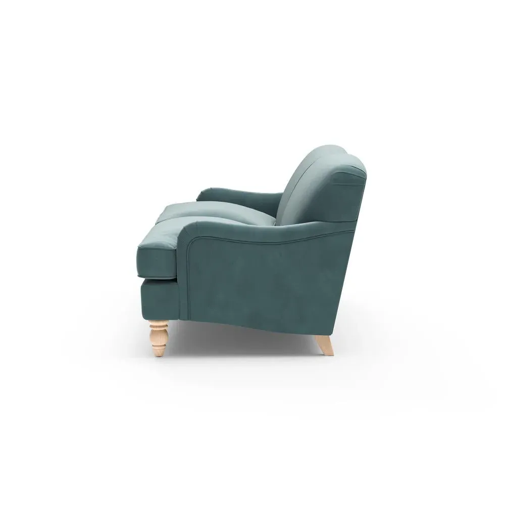 4-Seater Sofa - Teal, Matt Velvet