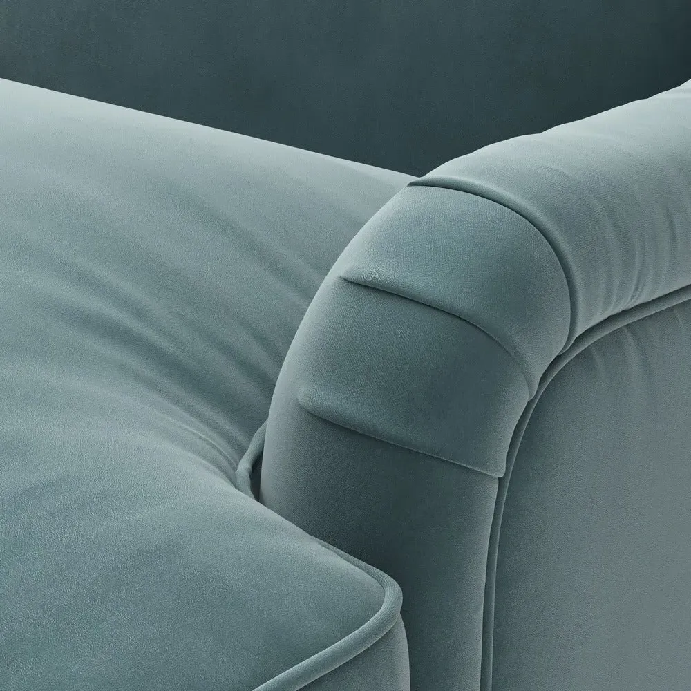 4-Seater Sofa - Teal, Matt Velvet