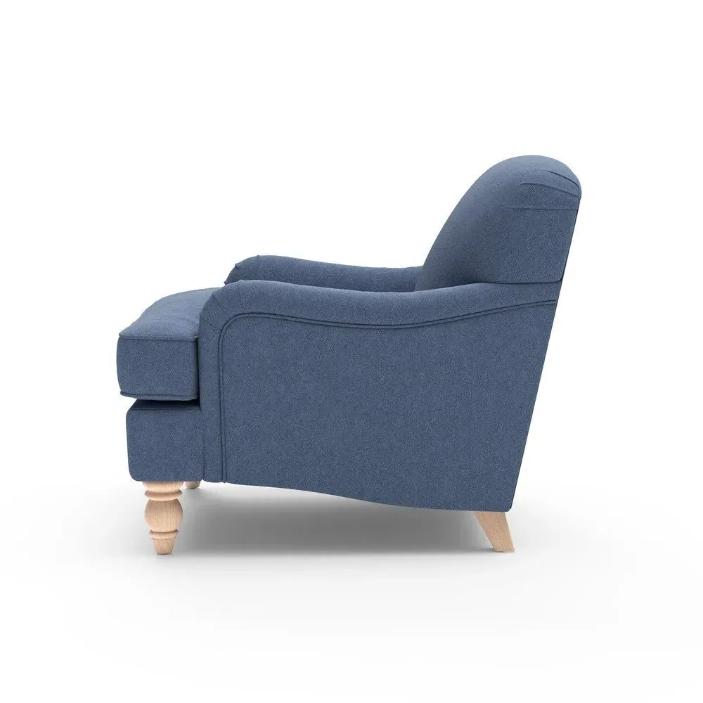 Armchair - Dark Blue, Chunky Cotton