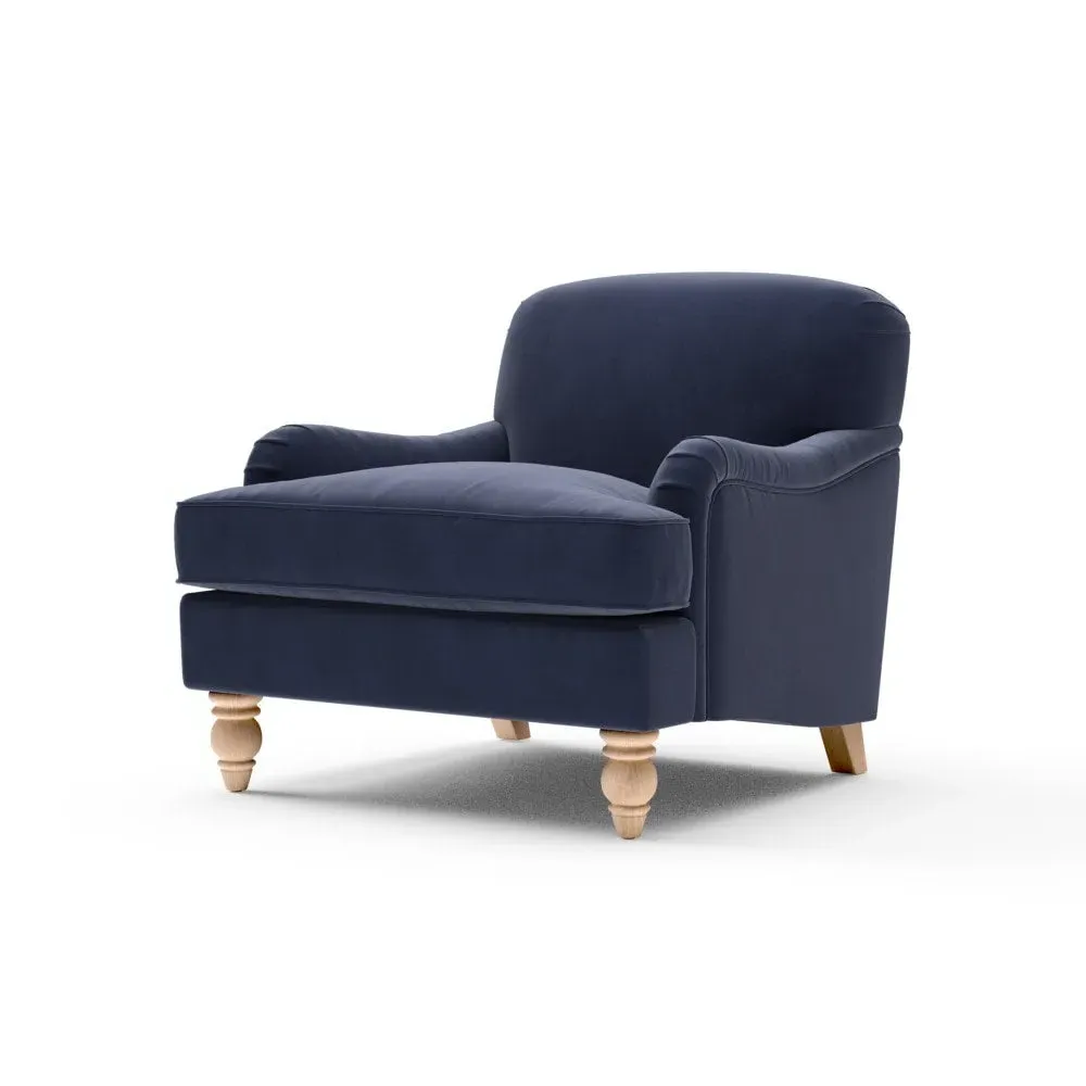 Armchair - Deep Blue, Matt Velvet
