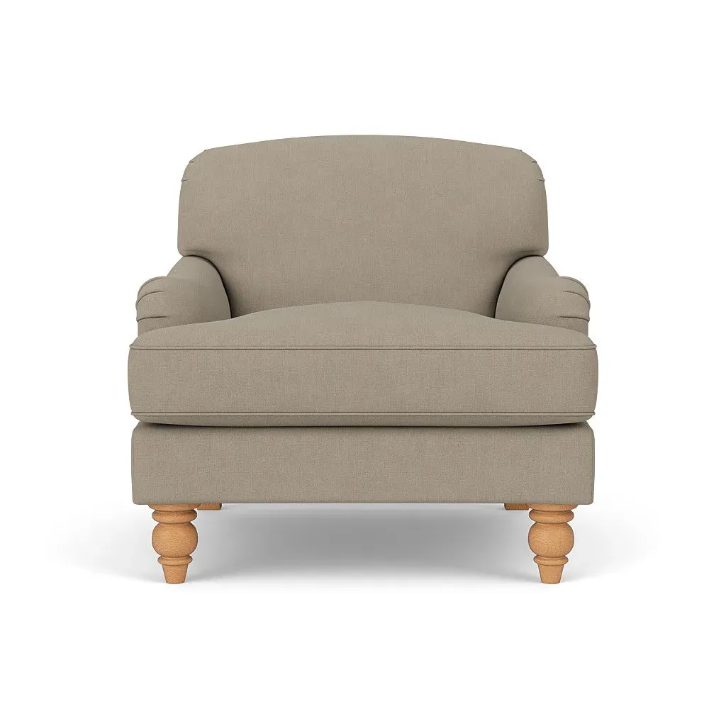 Armchair - Dove Grey, House Linen Mix by The Cotswold Company, alternate view
