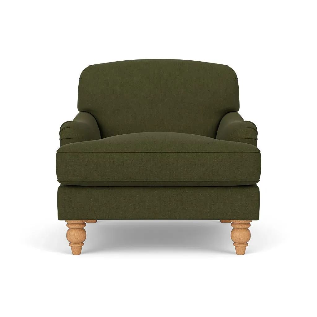 Armchair - Forest Green, House Linen Mix by The Cotswold Company, alternate view