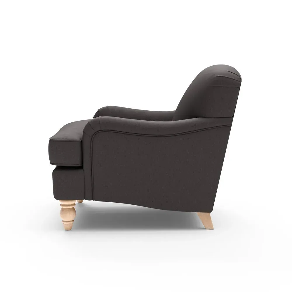Armchair - Grey Brown, Chunky Cotton