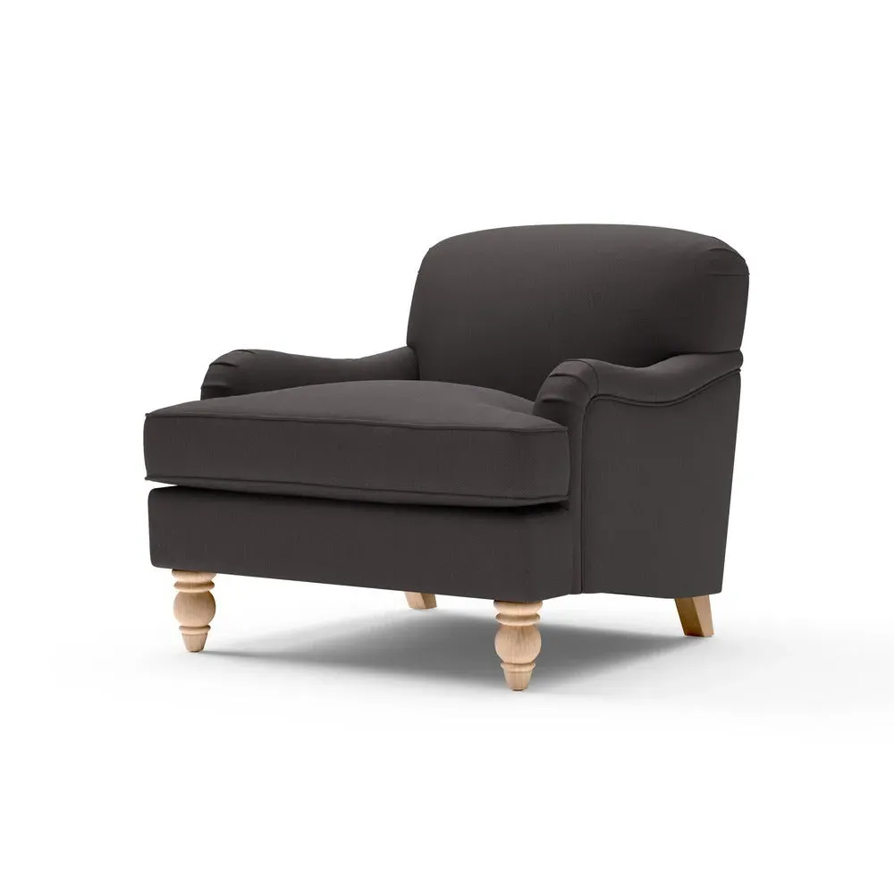 Armchair - Grey Brown, Chunky Cotton