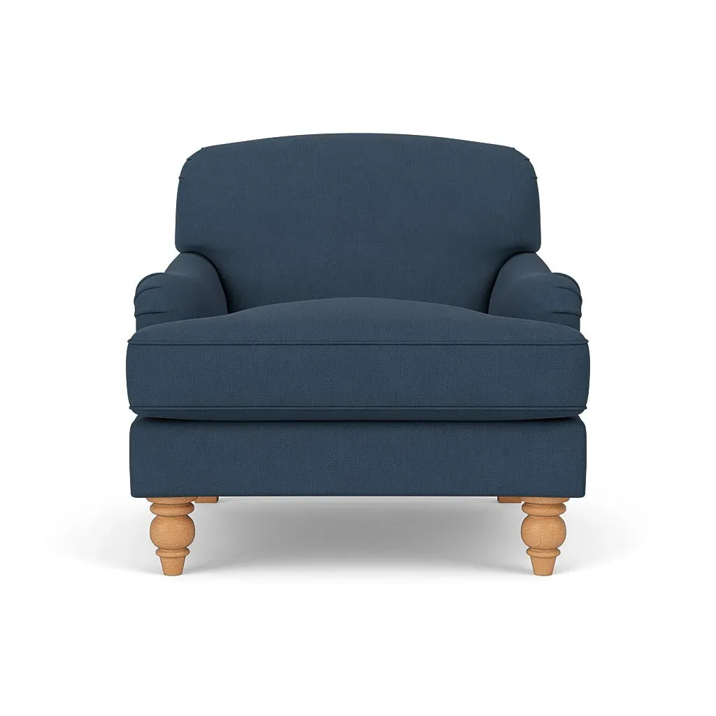 Armchair - Indigo, House Linen Mix by The Cotswold Company, alternate view