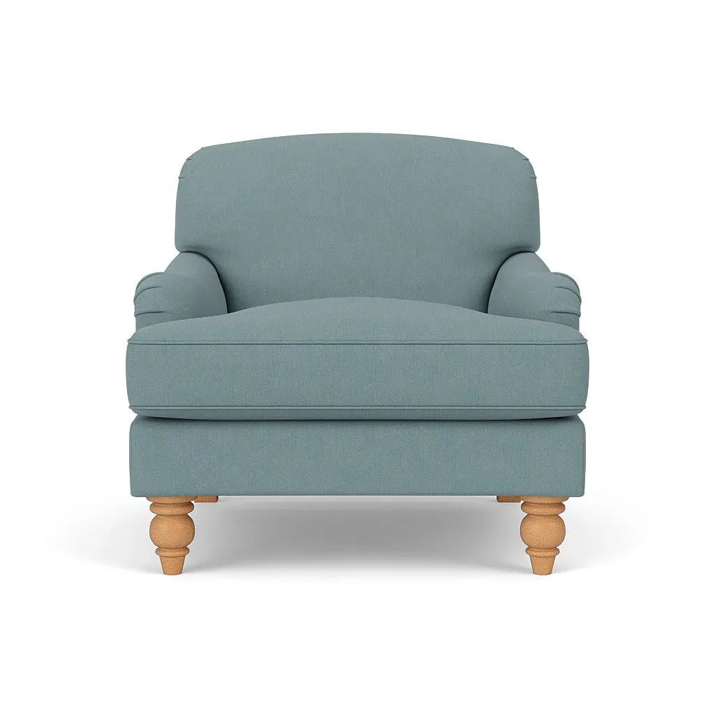 Armchair - Sky Blue, House Linen Mix by The Cotswold Company, image 2
