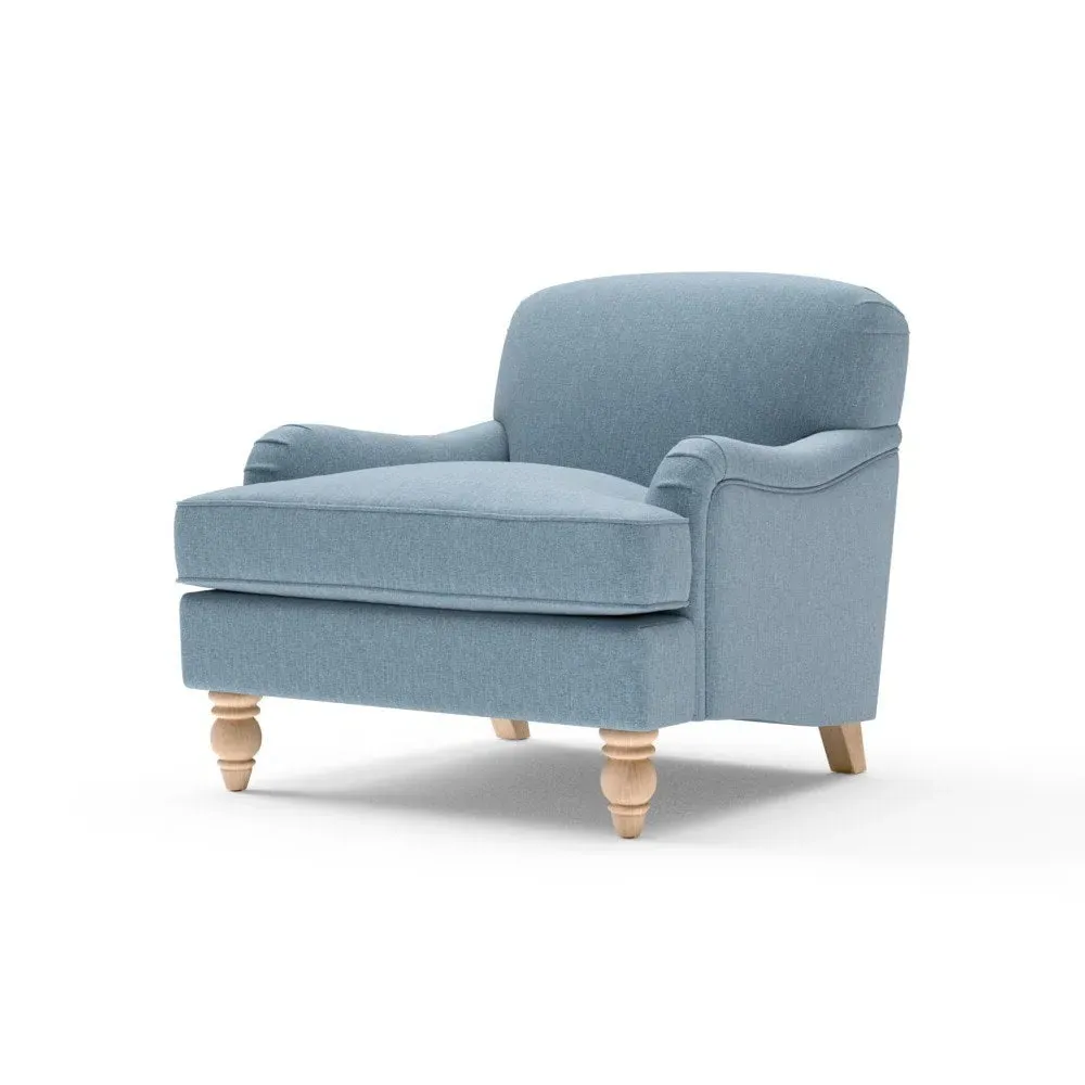 Armchair - Teal Marl, Rustic Weave