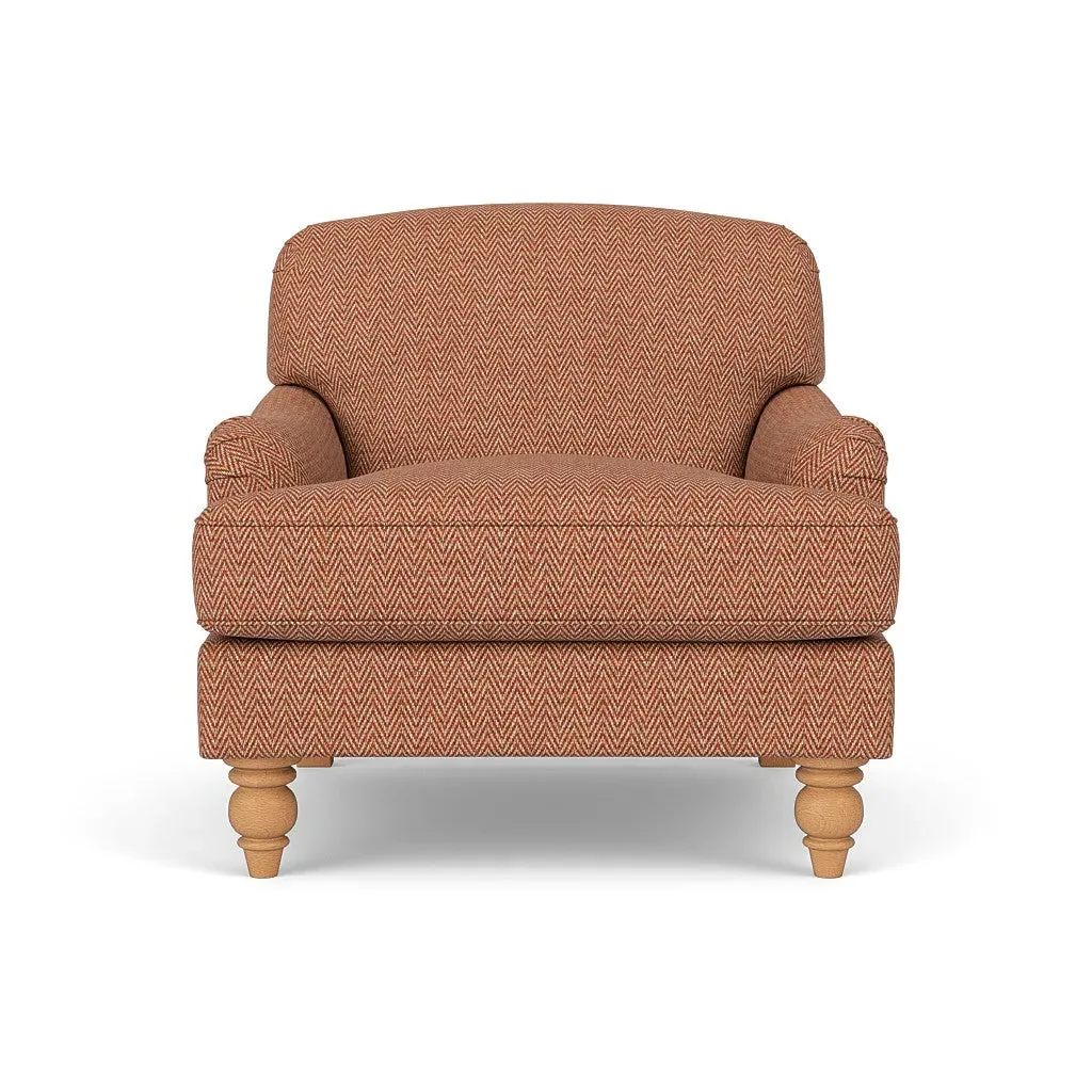Ashbee Armchair - Brick, Herringbone Weave