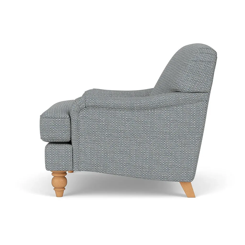 Ashbee Armchair - Navy, Herringbone Weave
