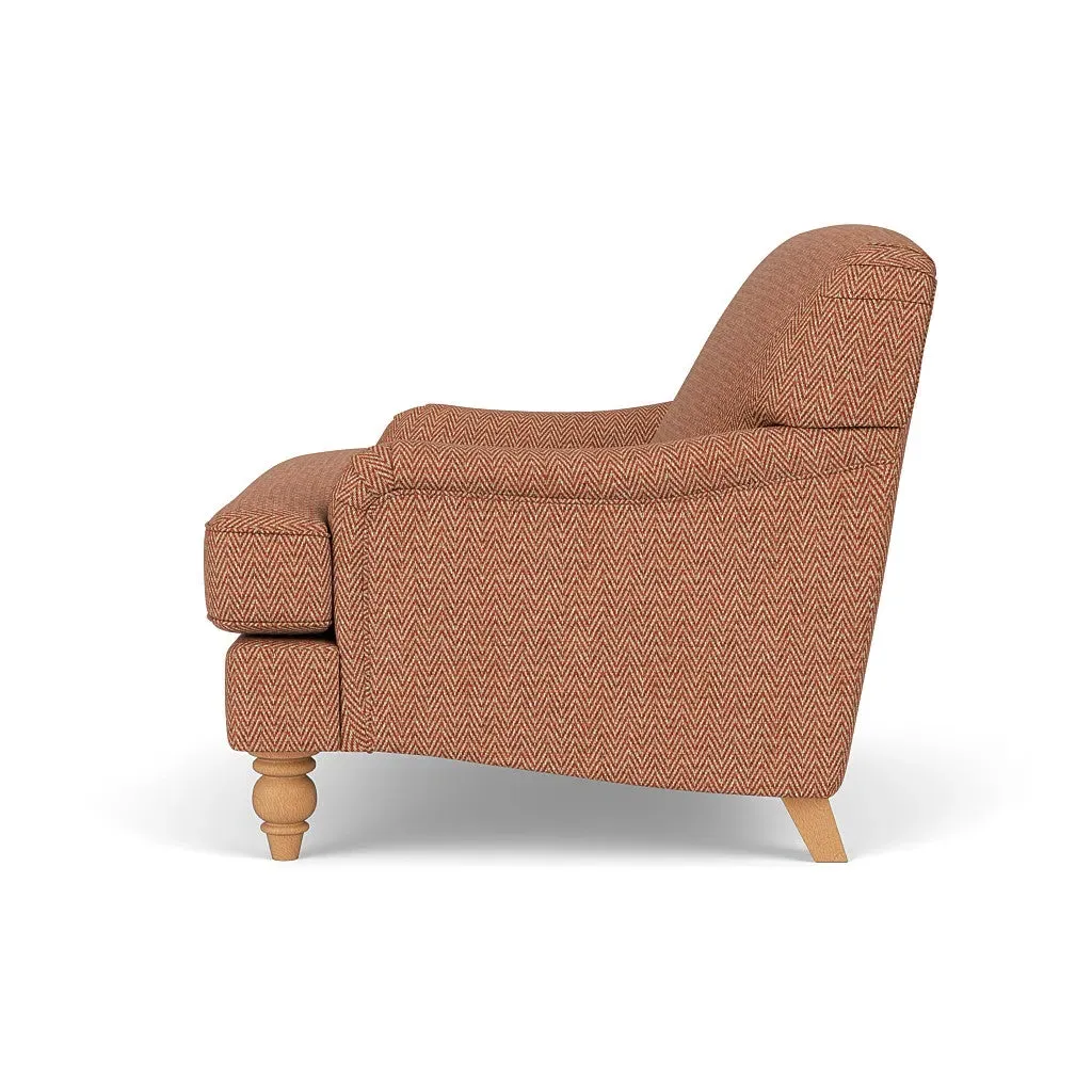 Ashbee Love Seat - Brick, Herringbone Weave