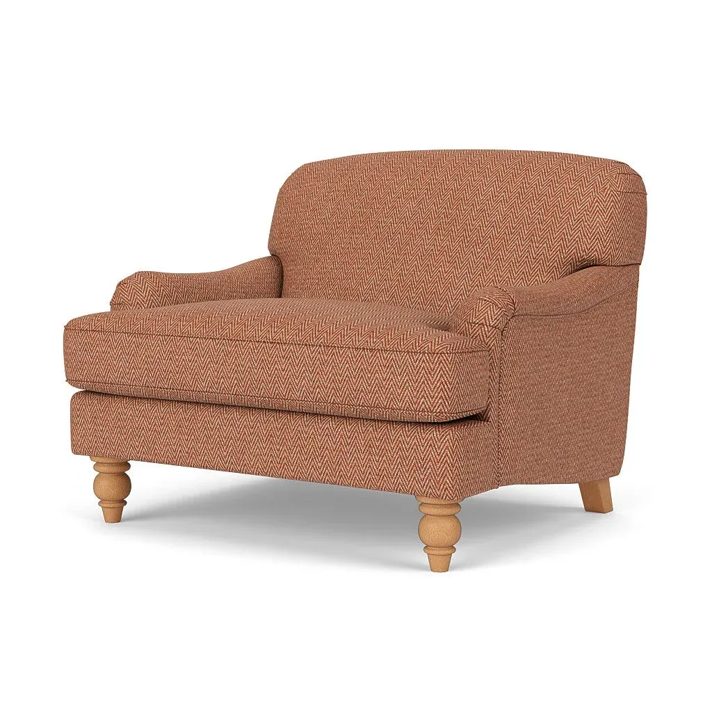 Ashbee Love Seat - Brick, Herringbone Weave