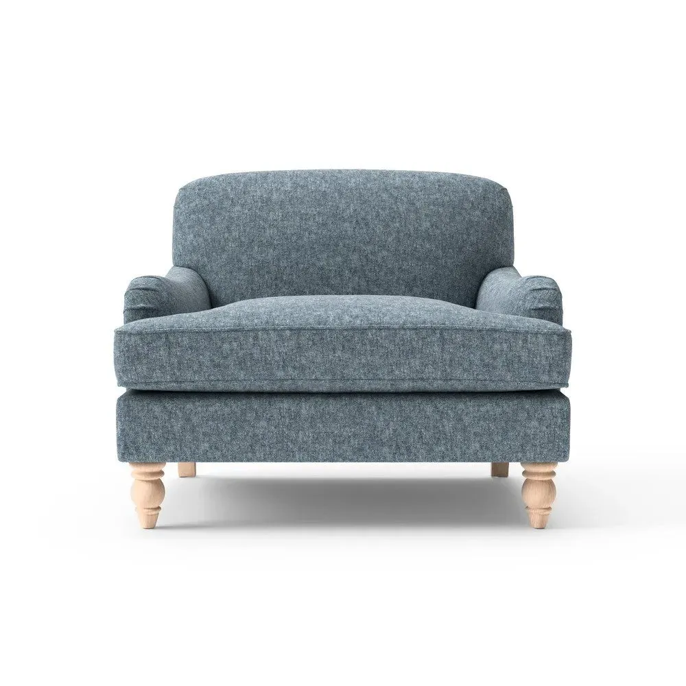 Ashbee Love Seat - Mid Blue, Aquaclean Oxford