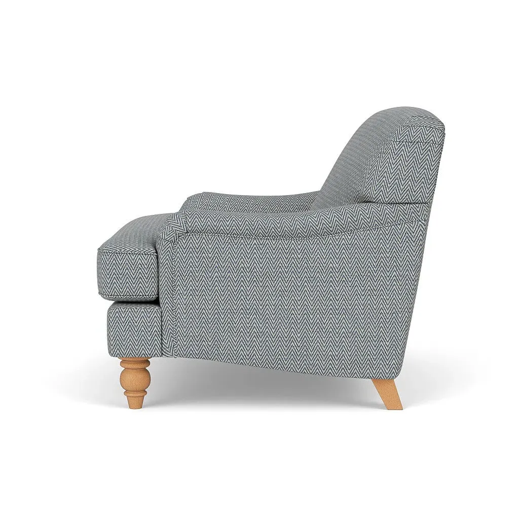 Ashbee Love Seat - Navy, Herringbone Weave