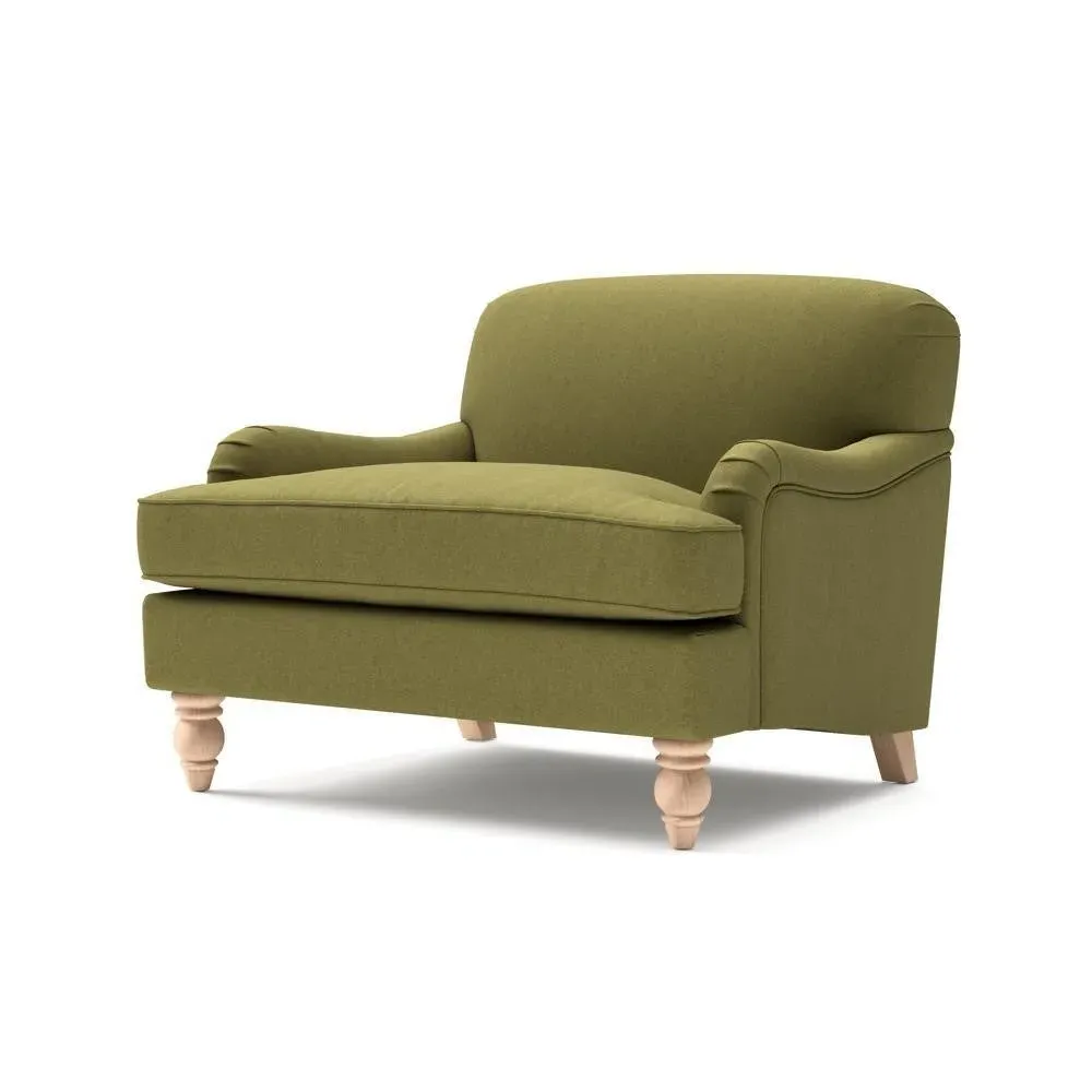 Love Seat - Apple Green, Linen