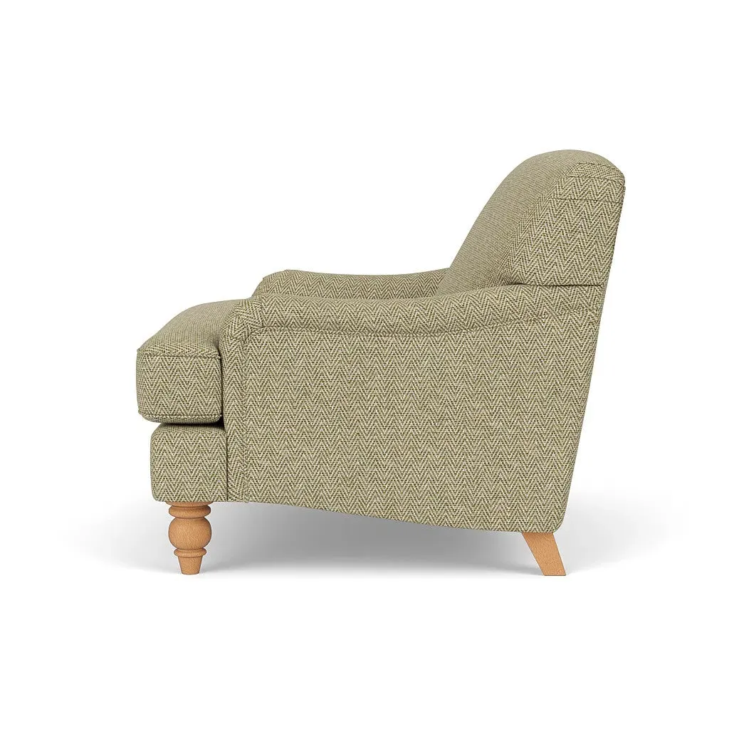 Love Seat - Apple, Herringbone Weave