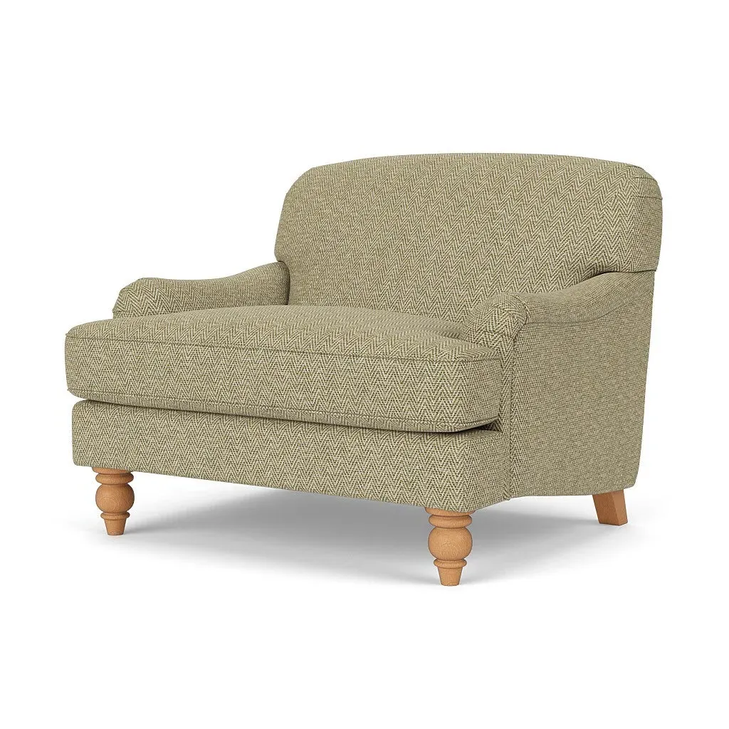 Love Seat - Apple, Herringbone Weave