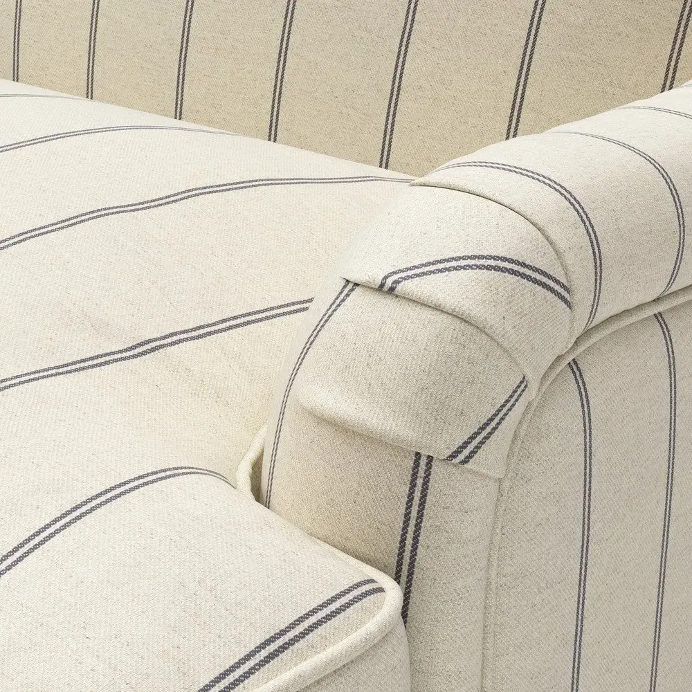 Compton Stripe 2-Seater Sofa - Charcoal by The Cotswold Company, image 5