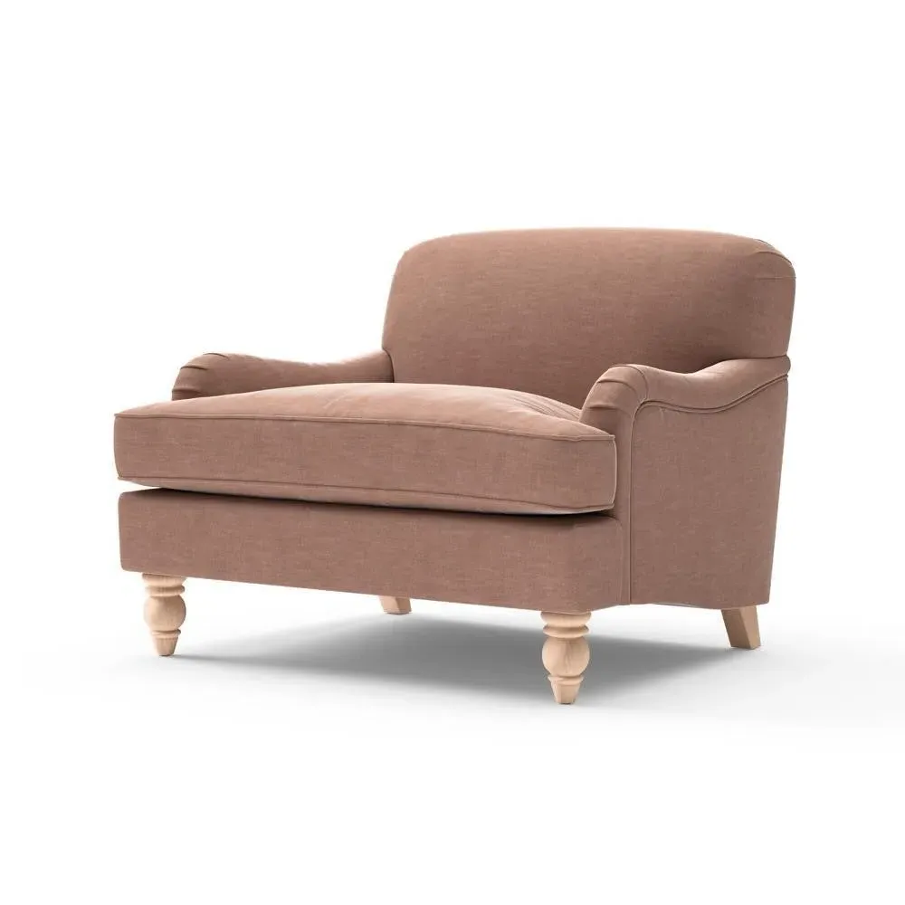 Love Seat - Dusky Rose, Eco Chenille