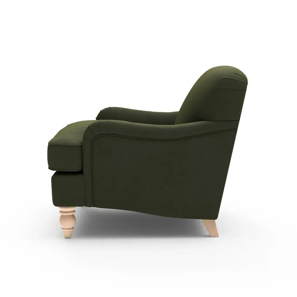 Love Seat - Forest Green, Velvet