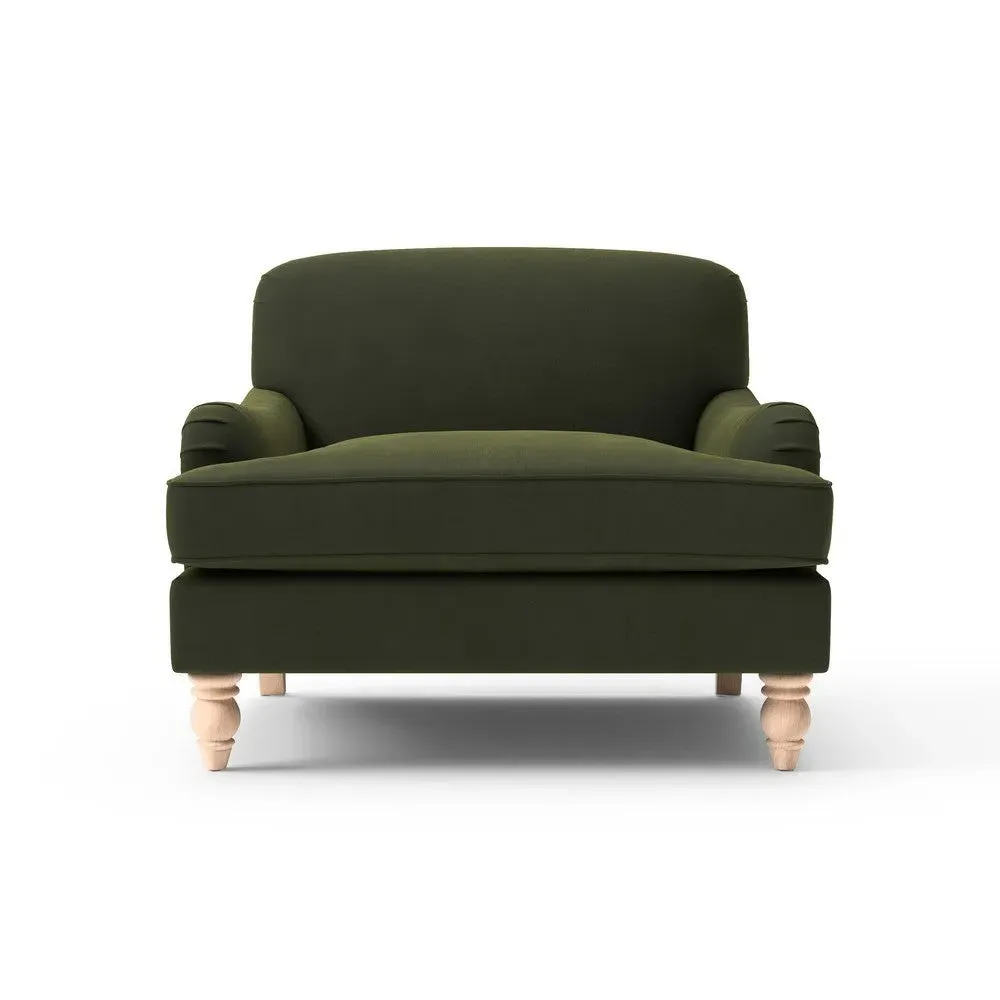 Love Seat - Forest Green, Velvet