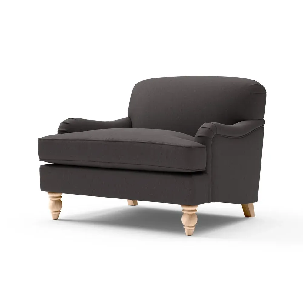 Love Seat - Grey Brown, Chunky Cotton