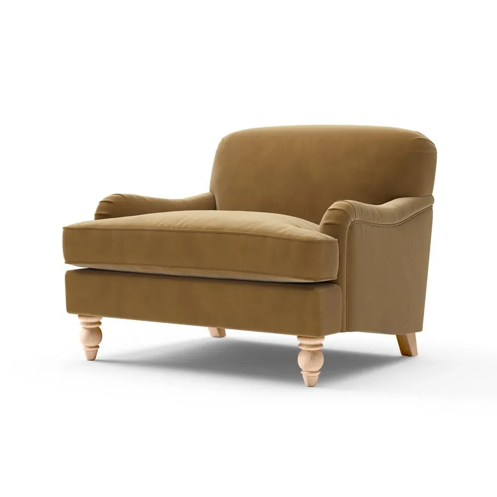 Love Seat - Mustard, Velvet
