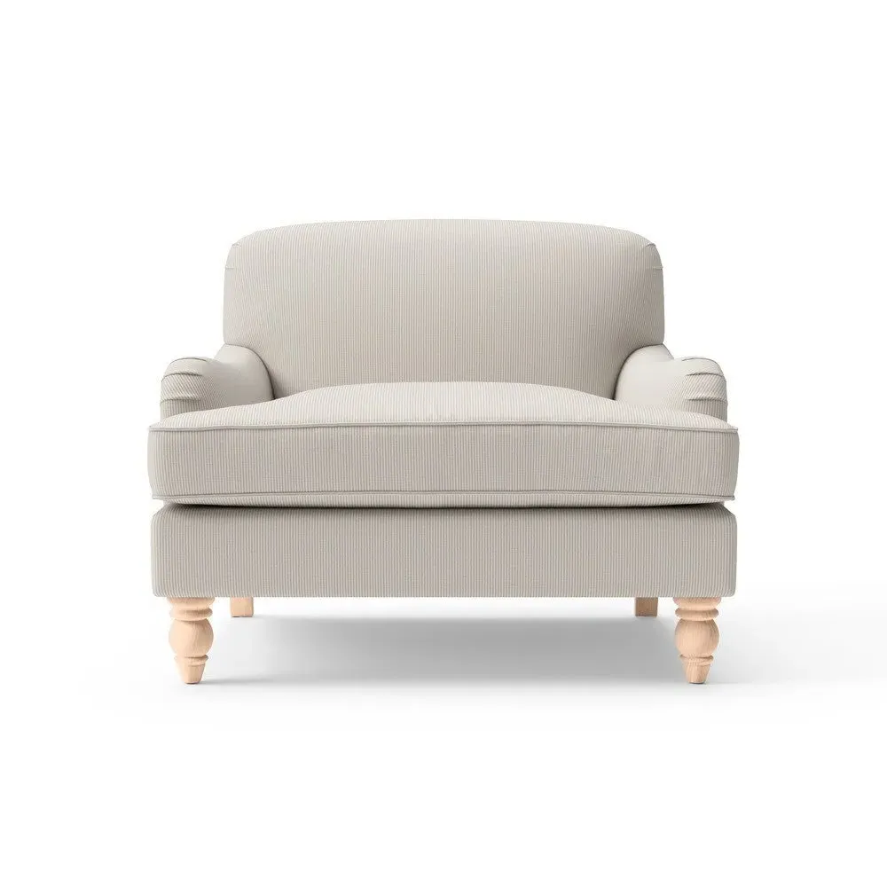 Love Seat - Natural, Broadway Stripe