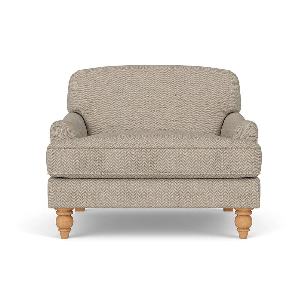Love Seat - Natural, Herringbone Weave