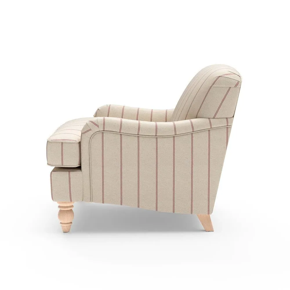 Love Seat - Raspberry, Compton Stripe