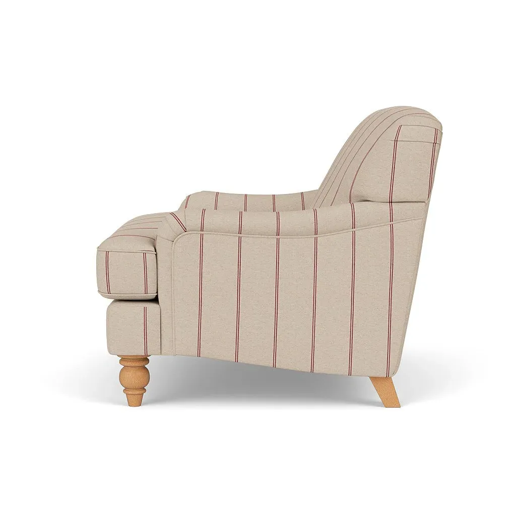 Compton Stripe 2-Seater Sofa - Raspberry by The Cotswold Company, image 3