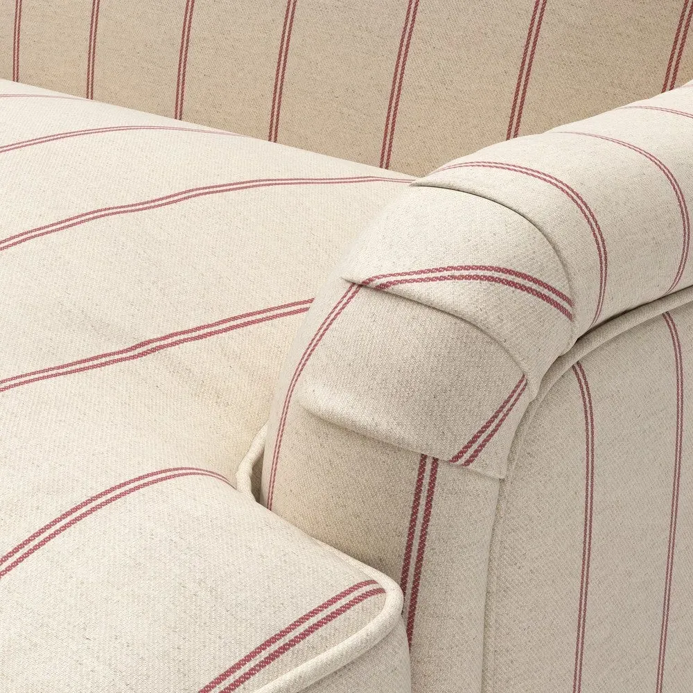 Compton Stripe 2-Seater Sofa - Raspberry by The Cotswold Company, image 5