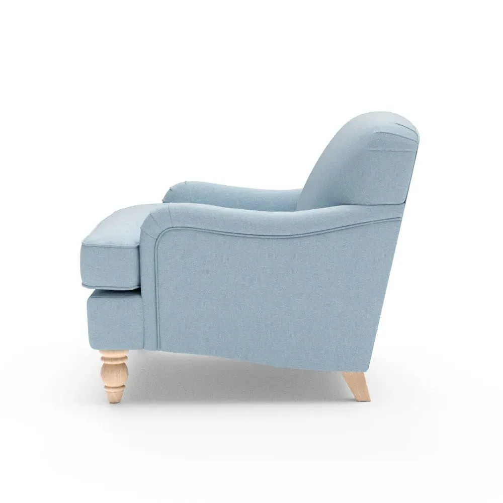 Love Seat - Sky Blue, Linen