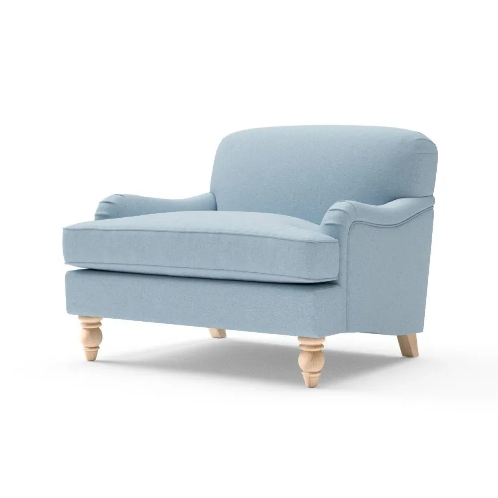 Love Seat - Sky Blue, Linen