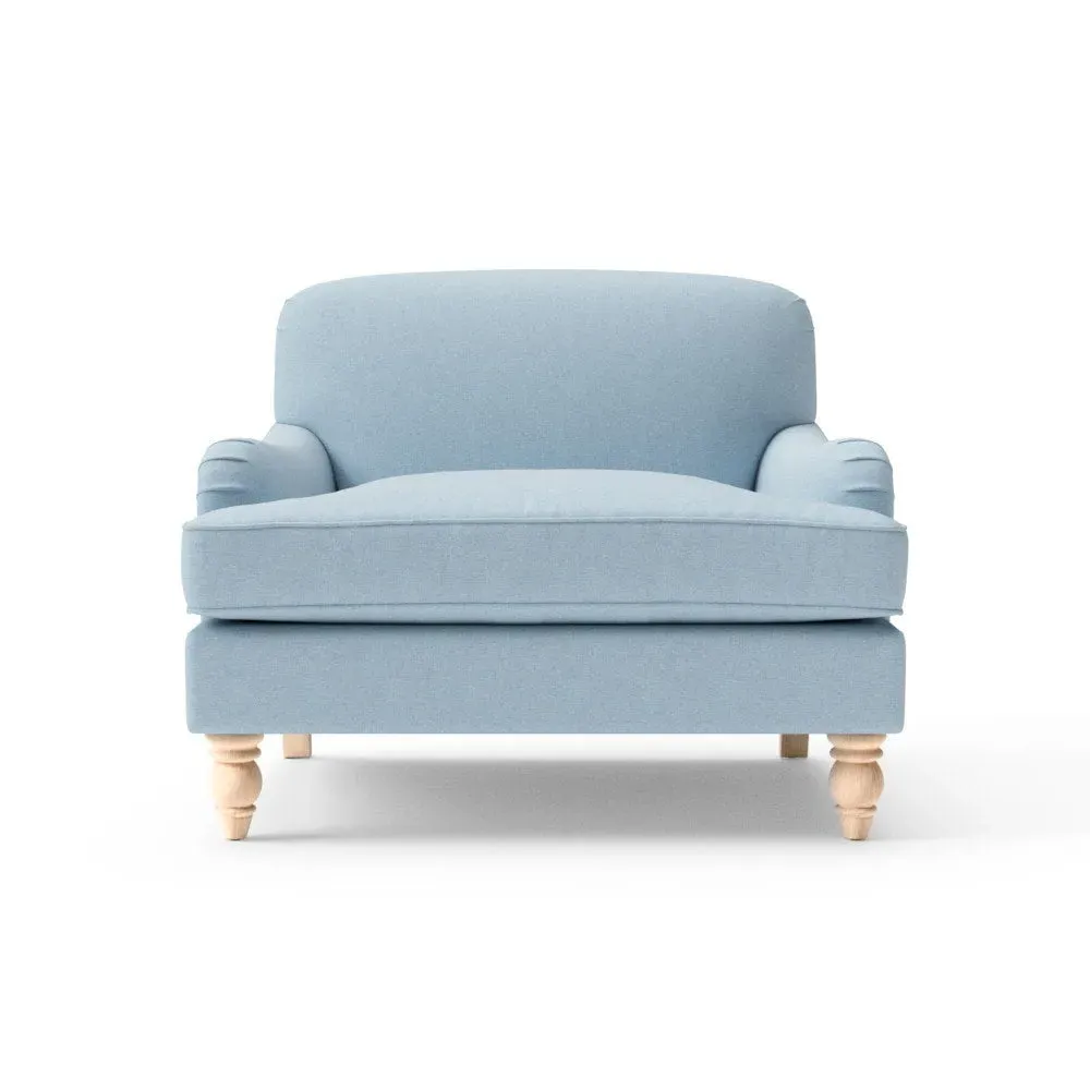 Love Seat - Sky Blue, Linen