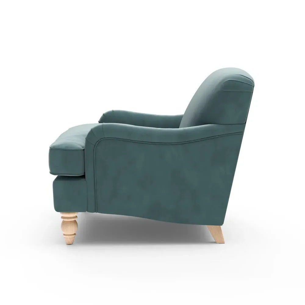 Love Seat - Teal, Velvet