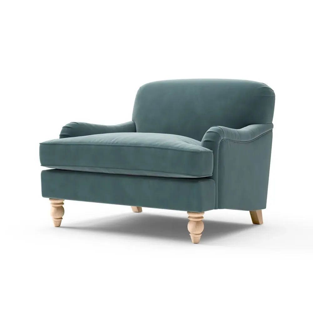 Love Seat - Teal, Velvet
