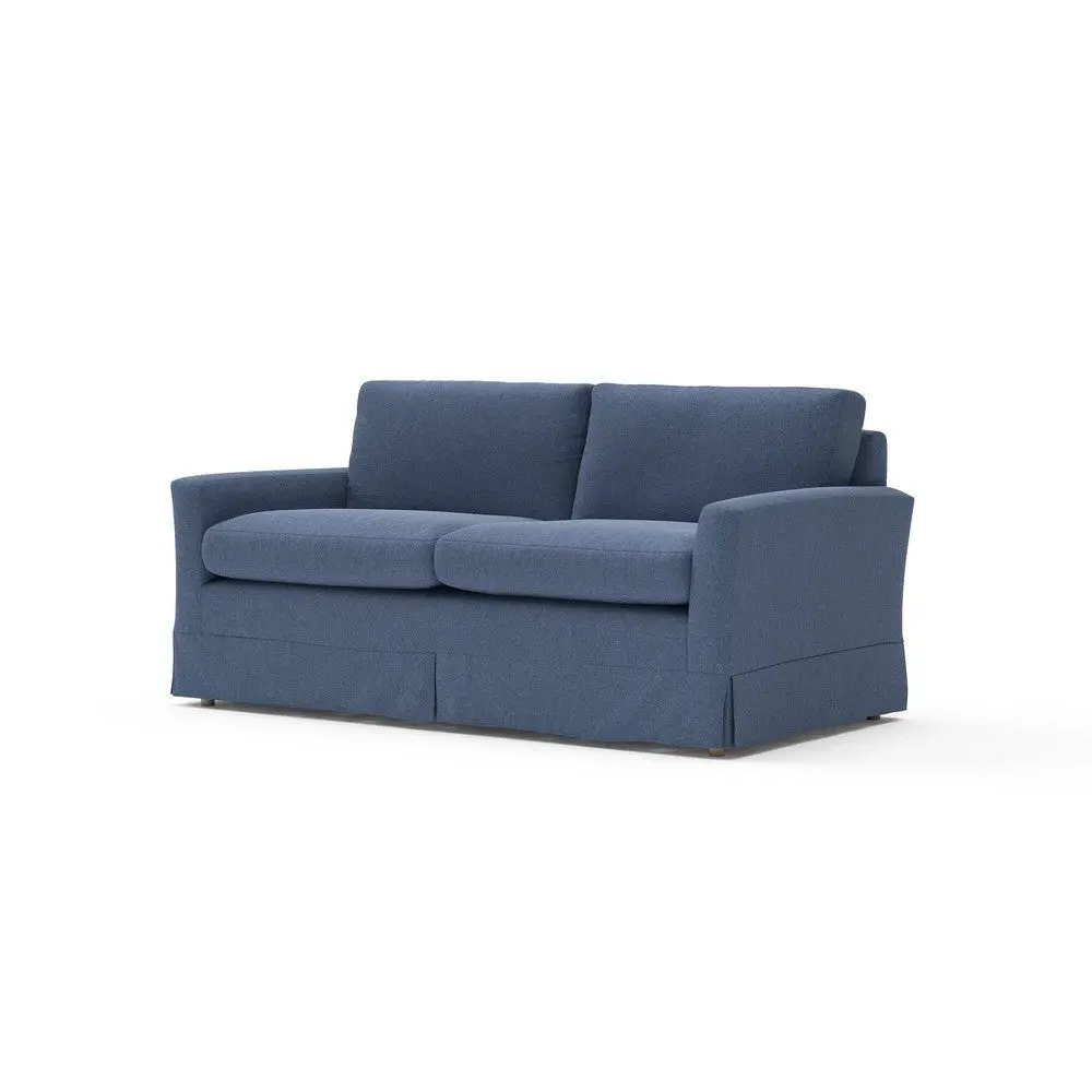 3 Seater Sofa - Dark Blue, Chunky Cotton