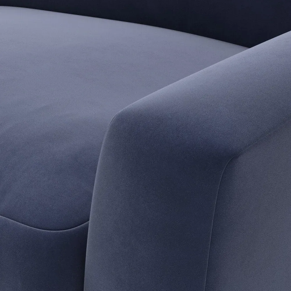 4-Seater Sofa - Deep Blue, Velvet