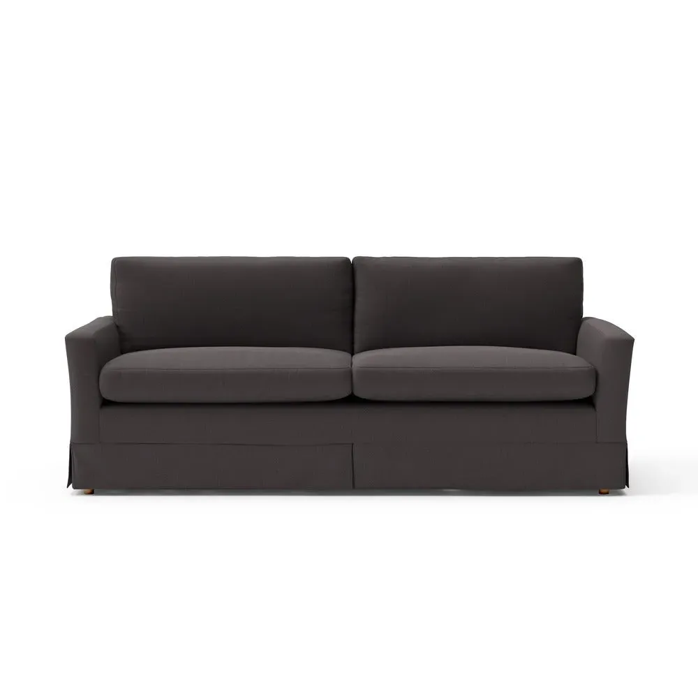 4-Seater Sofa - Grey Brown, Chunky Cotton