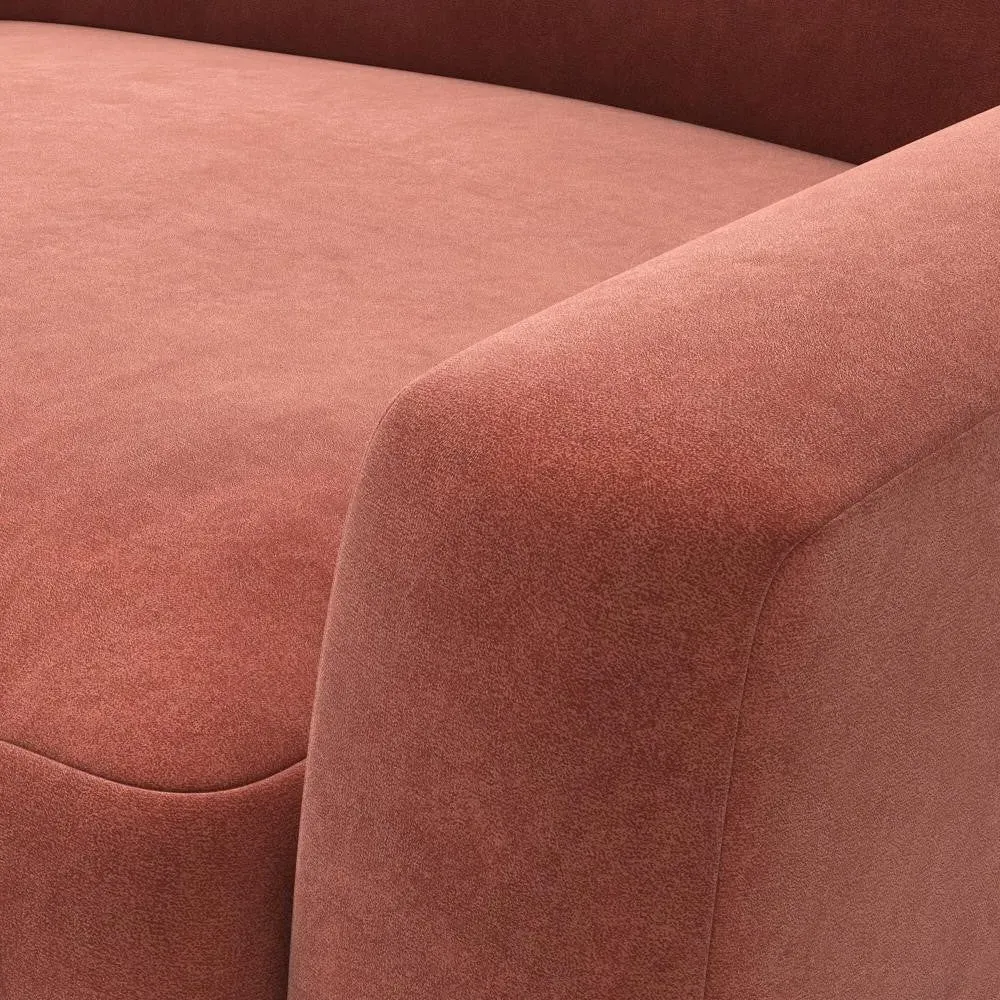 4-Seater Sofa - Red, Matt Velvet