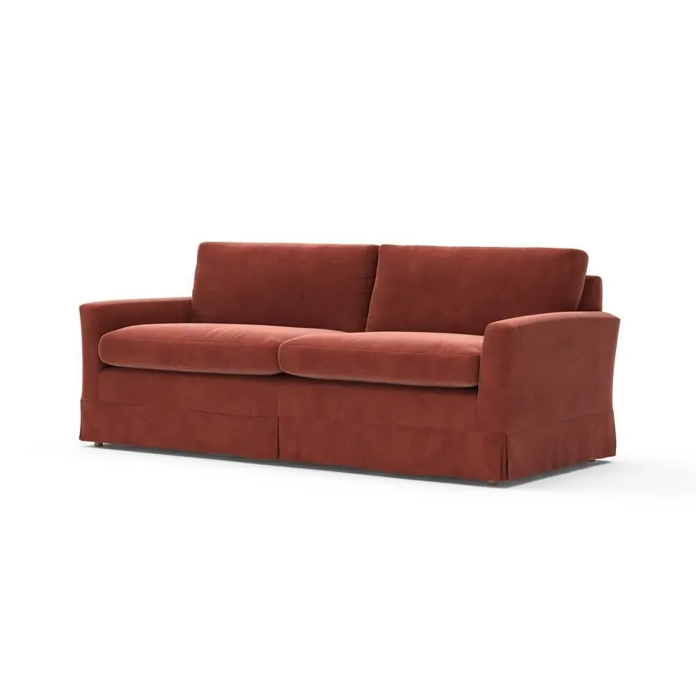 4-Seater Sofa - Red, Matt Velvet