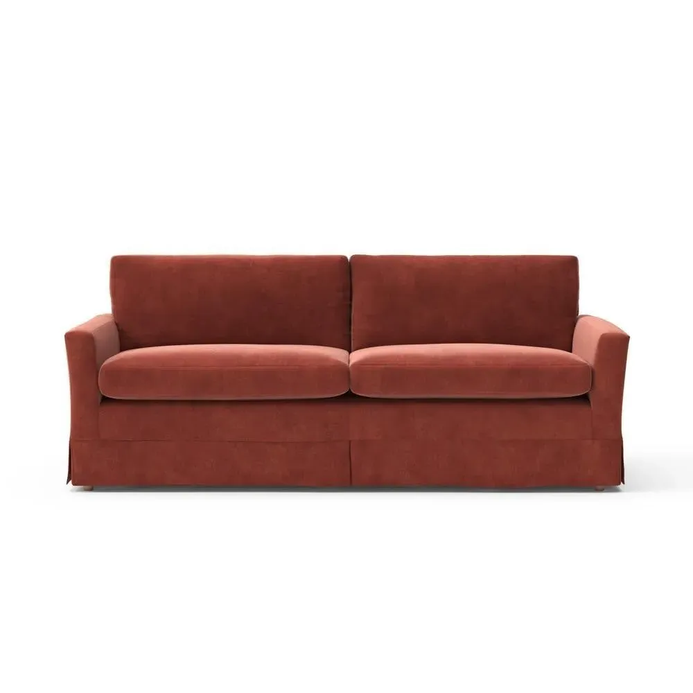4-Seater Sofa - Red, Matt Velvet