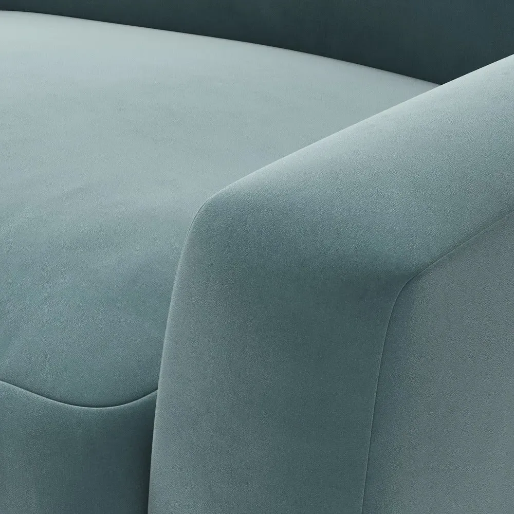 4-Seater Sofa - Teal, Matt Velvet