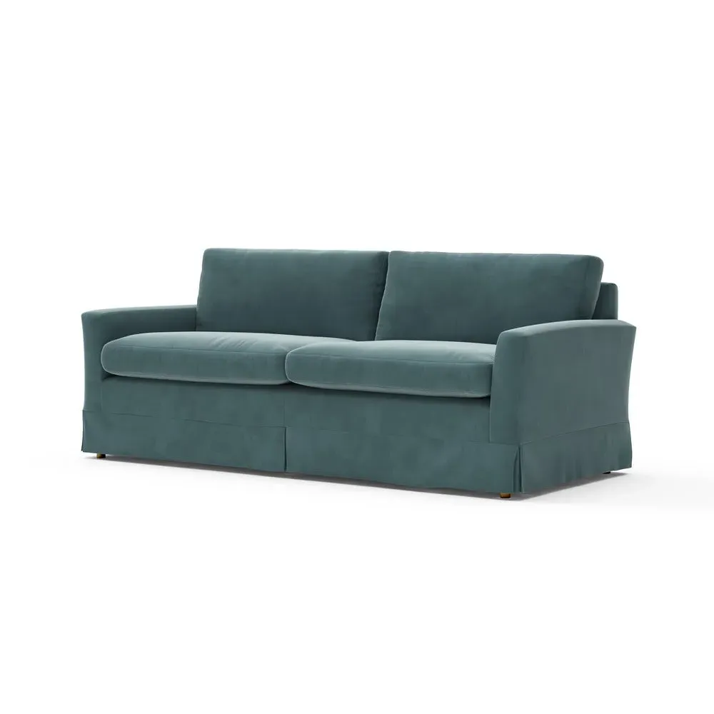 4-Seater Sofa - Teal, Matt Velvet