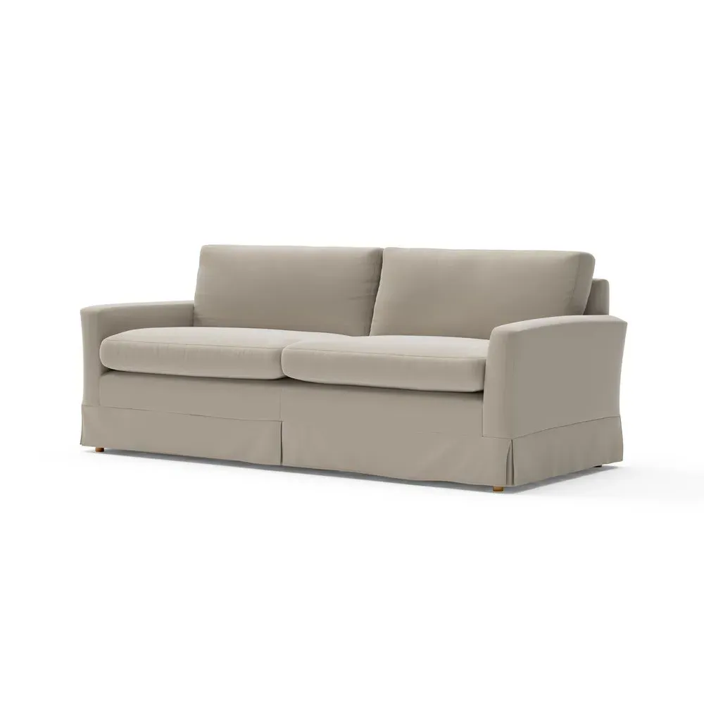 Austen 4-Seater Sofa - Weathered Pebble, Matt Velvet